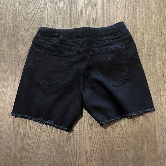 NWOT Guess Black Distressed Denim Shorts Drawstring Size M - Picture 8 of 10